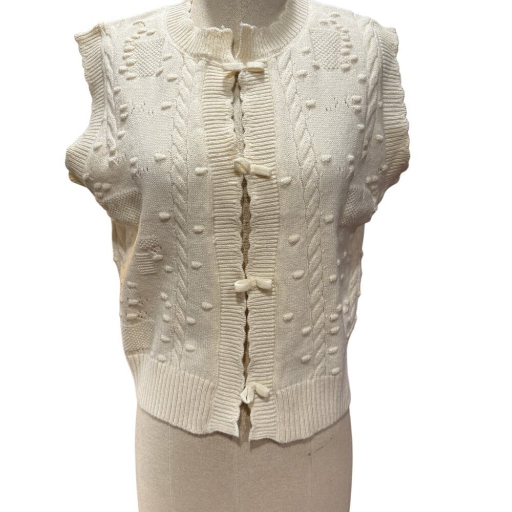 SSYS The Label 3D Buckle Lace Collar Knit Vest – Size L/XL